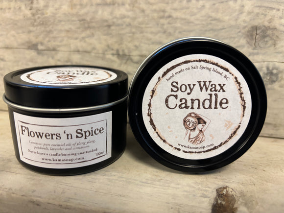 Flowers 'n' Spice scented Soy Wax Candle 4 oz